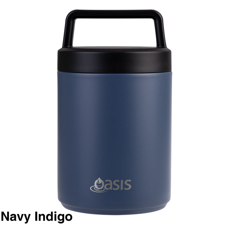 Oasis Double Wall Food Flask W/ Handle 480Ml Navy Indigo