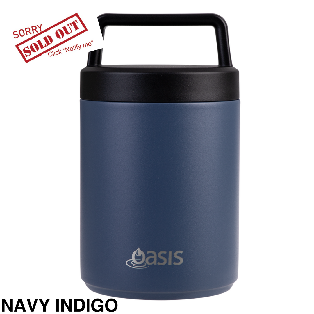 Oasis Double Wall Food Flask W/ Handle 480Ml Navy Indigo