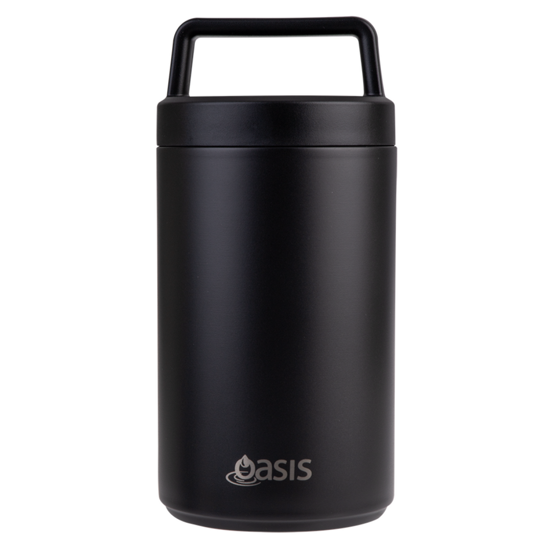 Oasis Double Wall Food Flask W/ Handle 700Ml Black