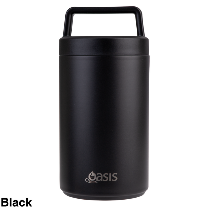 Oasis Double Wall Food Flask W/ Handle 700Ml Black