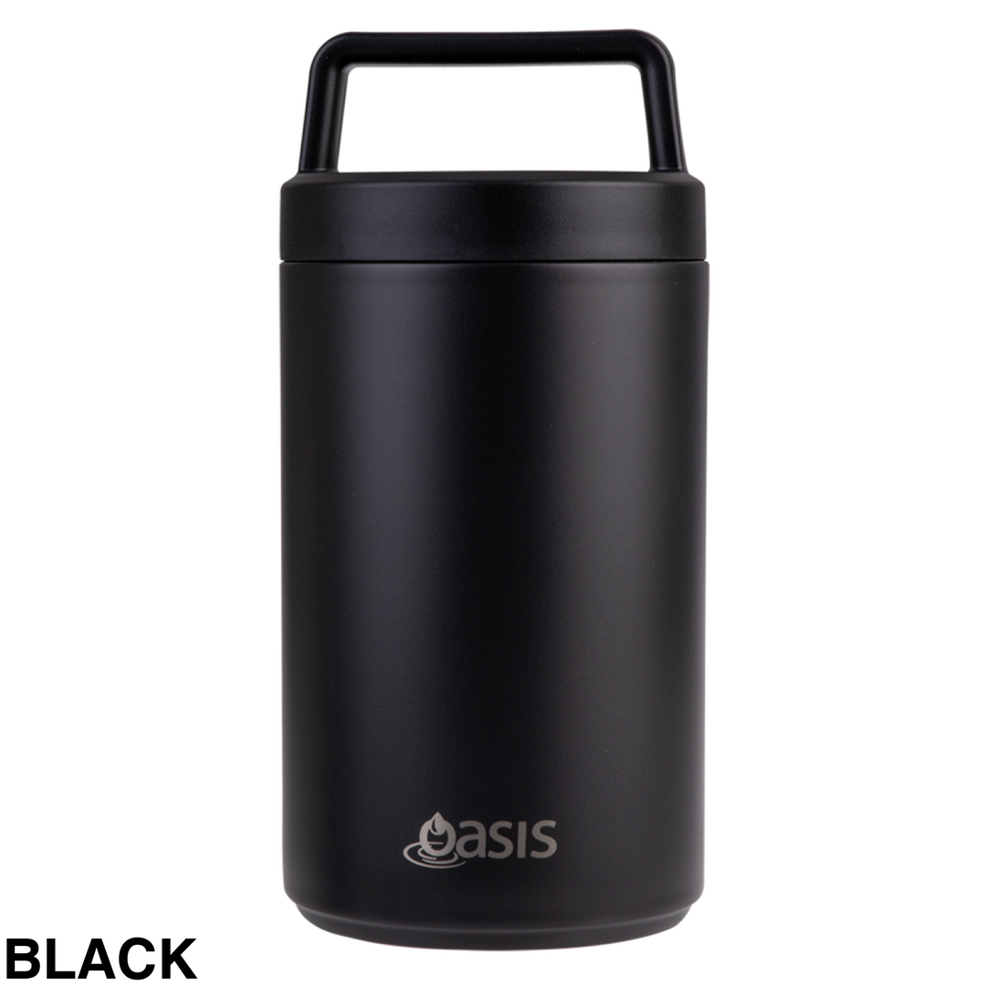 Oasis Double Wall Food Flask W/ Handle 700Ml Black