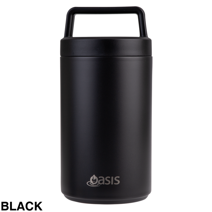 Oasis Double Wall Food Flask W/ Handle 700Ml Black
