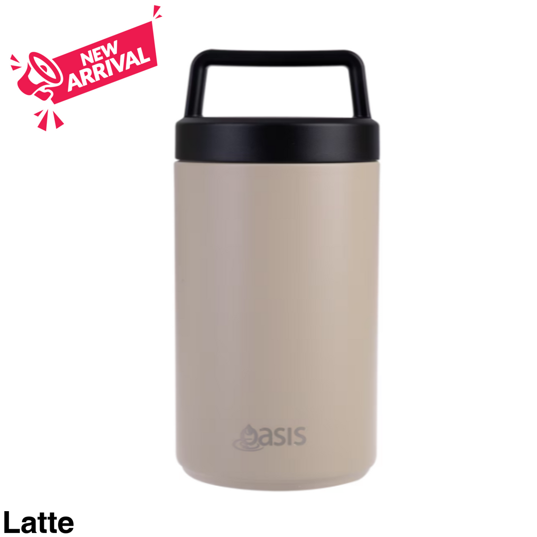 Oasis Double Wall Food Flask W/ Handle 700Ml Latte