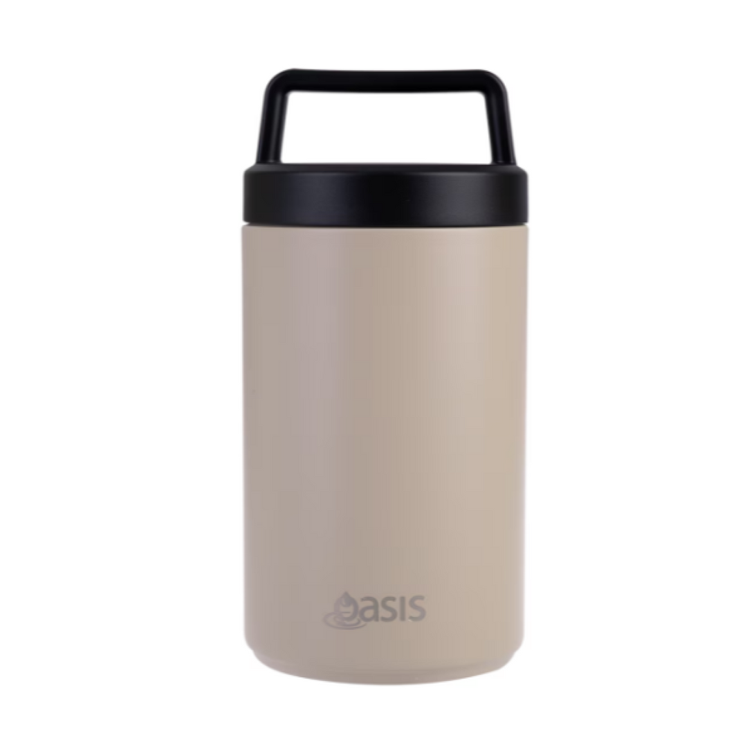Oasis Double Wall Food Flask W/ Handle 700Ml Latte