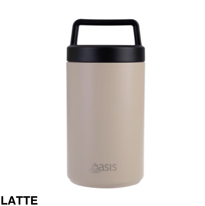Oasis Double Wall Food Flask W/ Handle 700Ml Latte