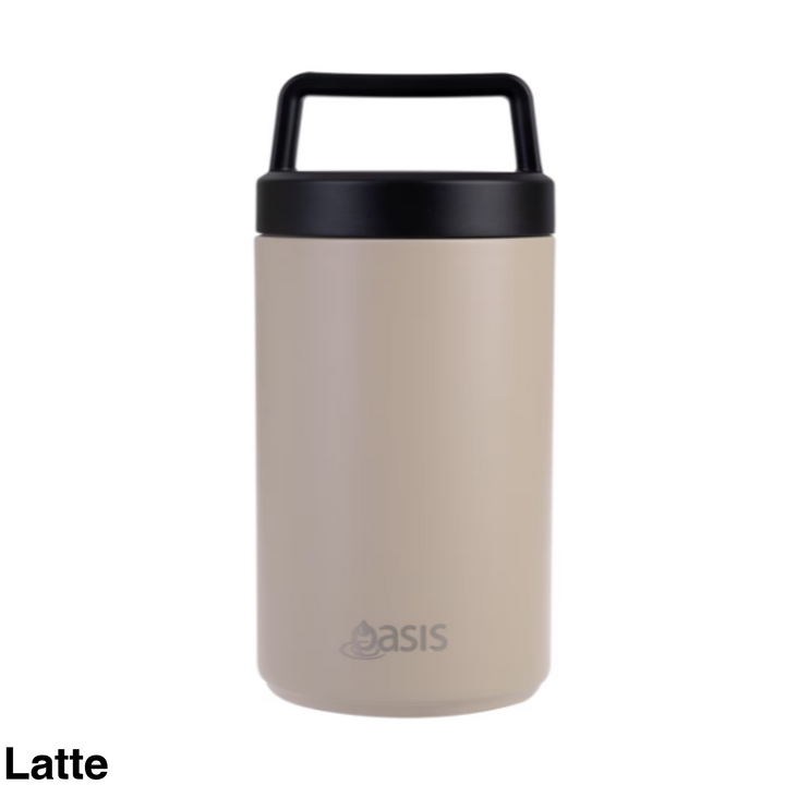 Oasis Double Wall Food Flask W/ Handle 700Ml Latte