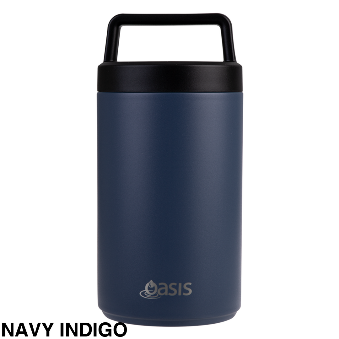 Oasis Double Wall Food Flask W/ Handle 700Ml Navy Indigo
