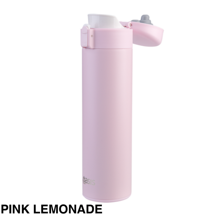 Oasis Insulated Flip Top Flask 480ml Pink Lemonade