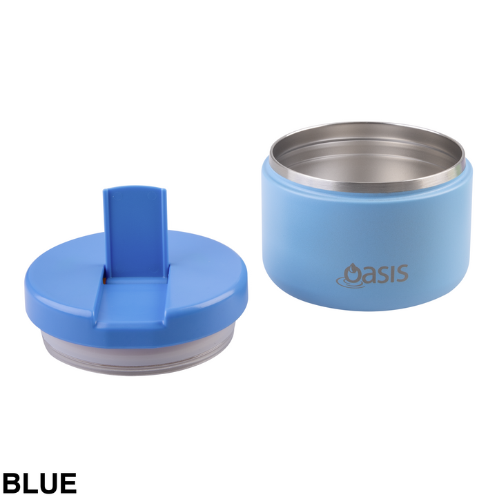 Oasis Insulated Food Flask With Quick Release Lid 300ml Blue