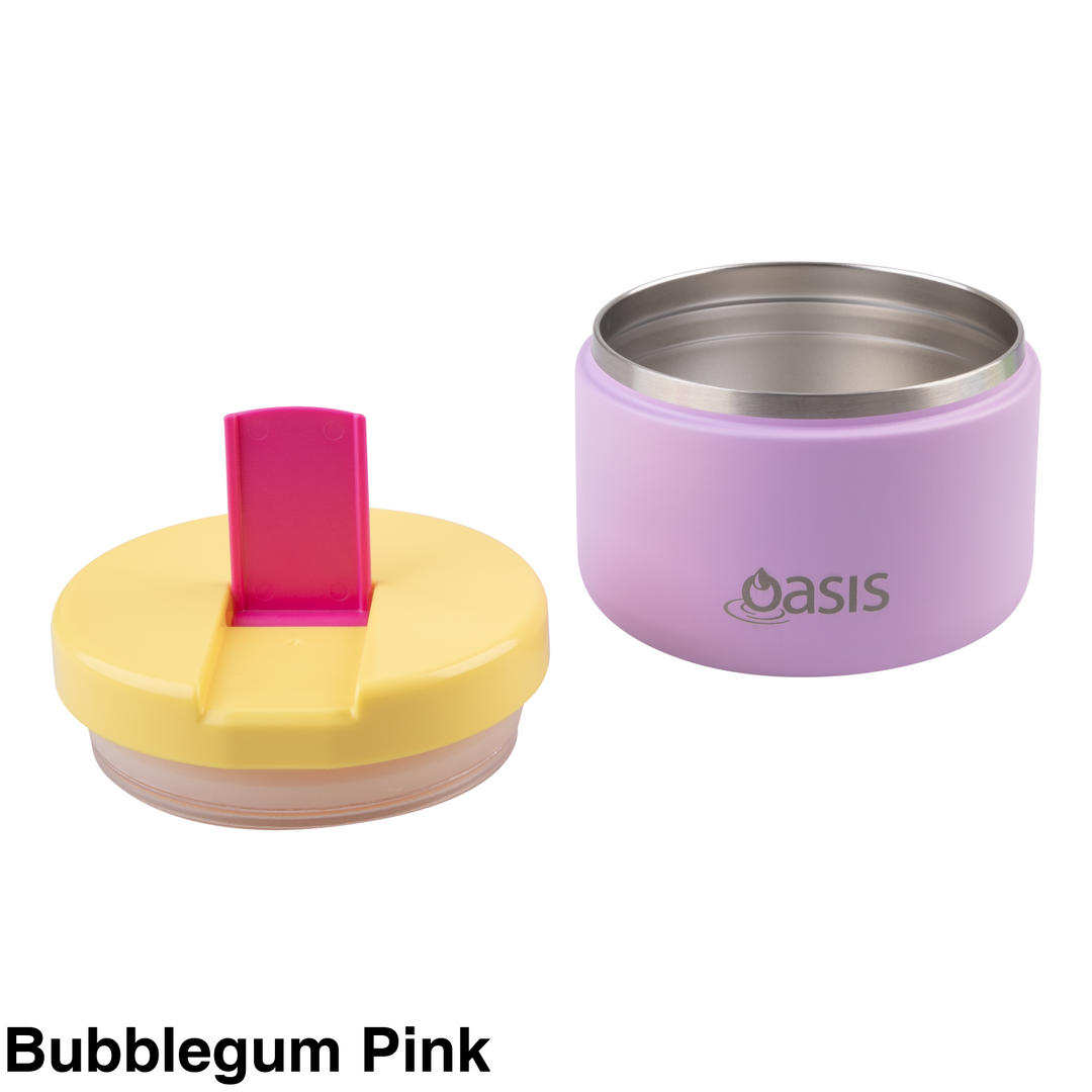 Oasis Insulated Food Flask With Quick Release Lid 300ml Bubblegum Pink