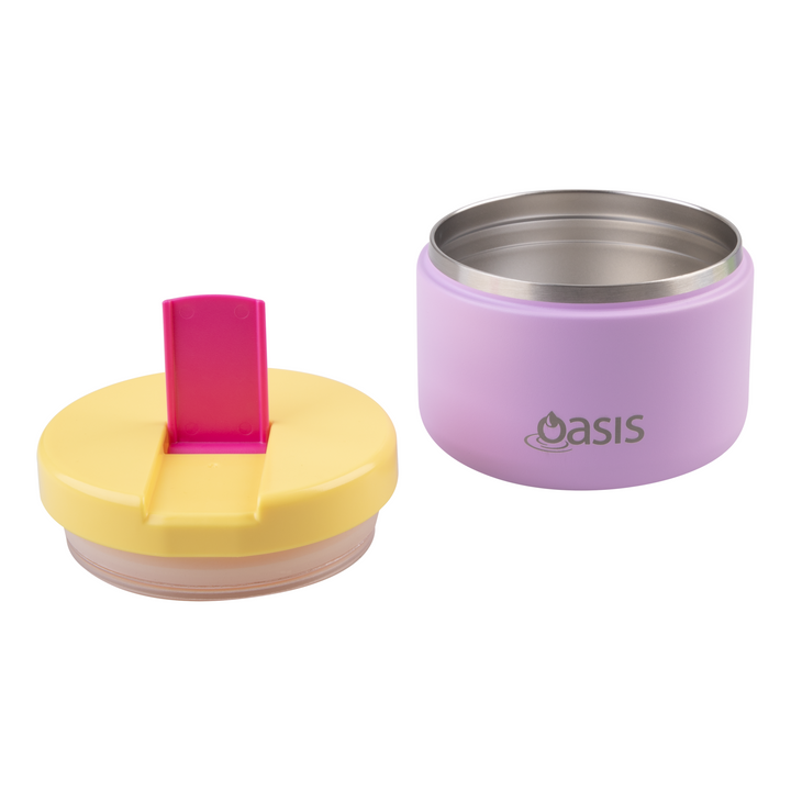Oasis Insulated Food Flask With Quick Release Lid 300ml Bubblegum Pink