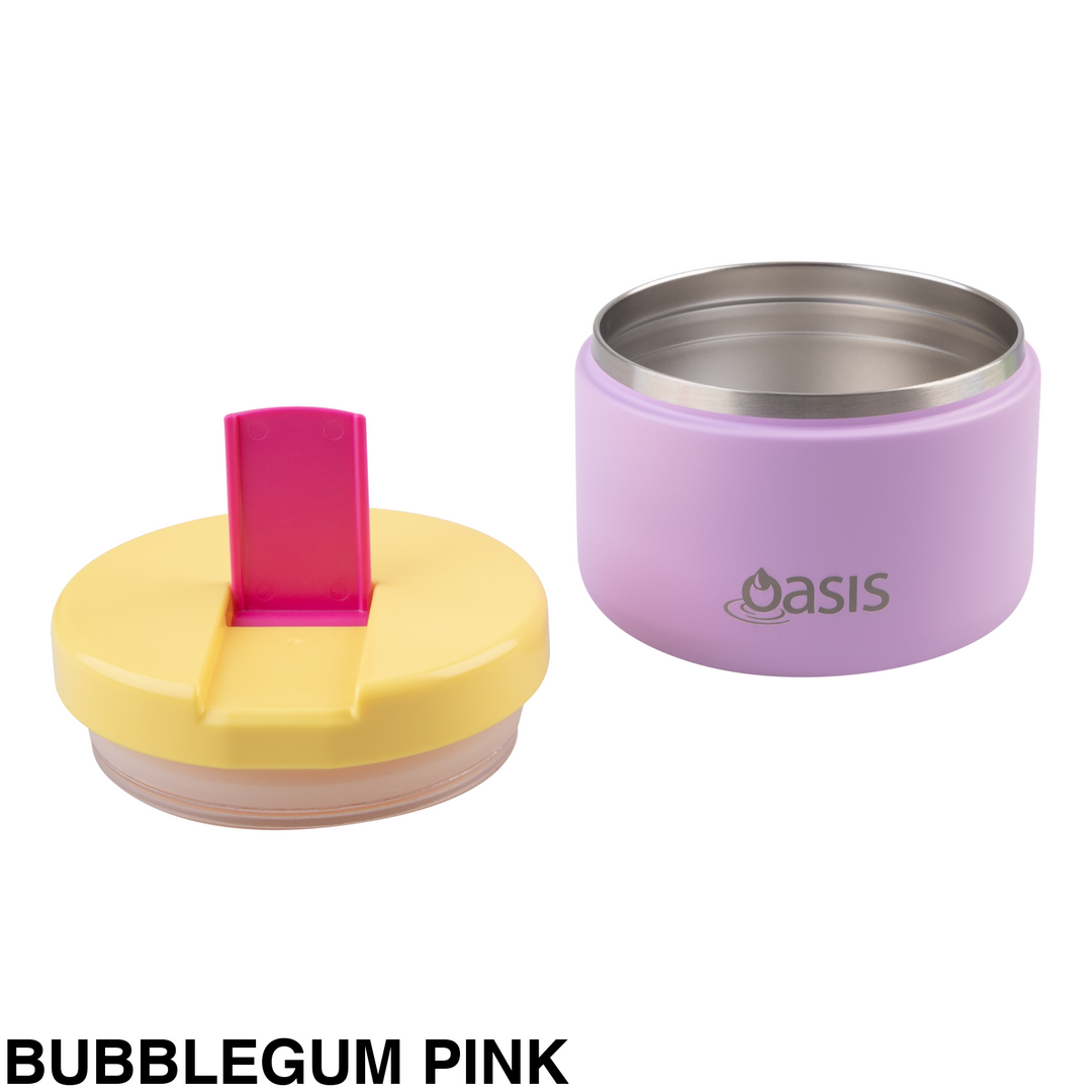 Oasis Insulated Food Flask With Quick Release Lid 300ml Bubblegum Pink