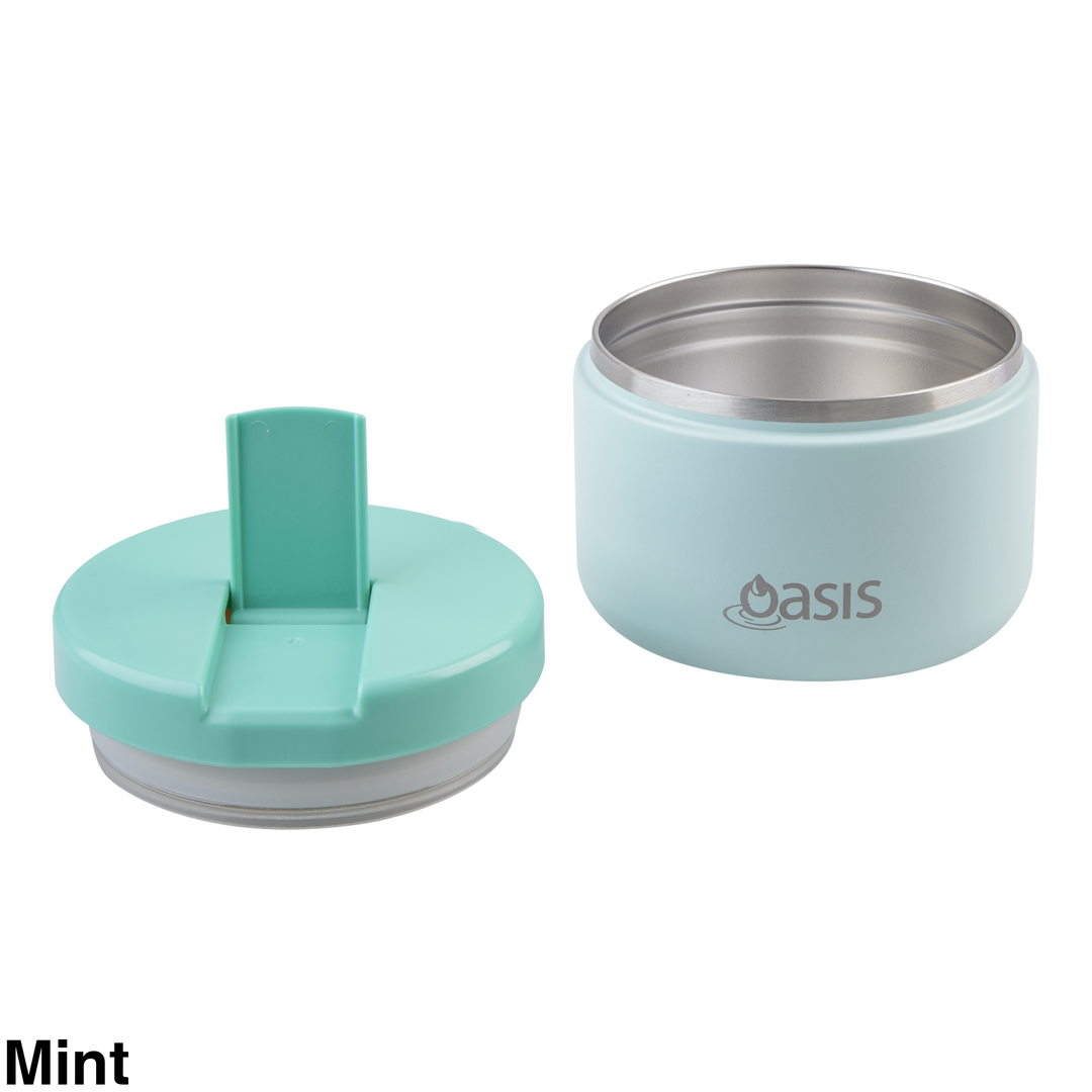 Oasis Insulated Food Flask With Quick Release Lid 300ml Mint