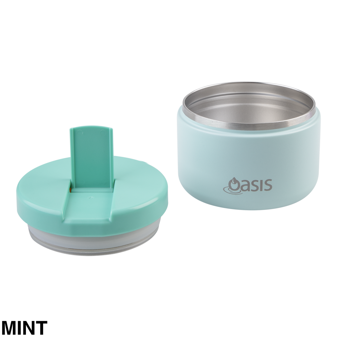 Oasis Insulated Food Flask With Quick Release Lid 300ml Mint