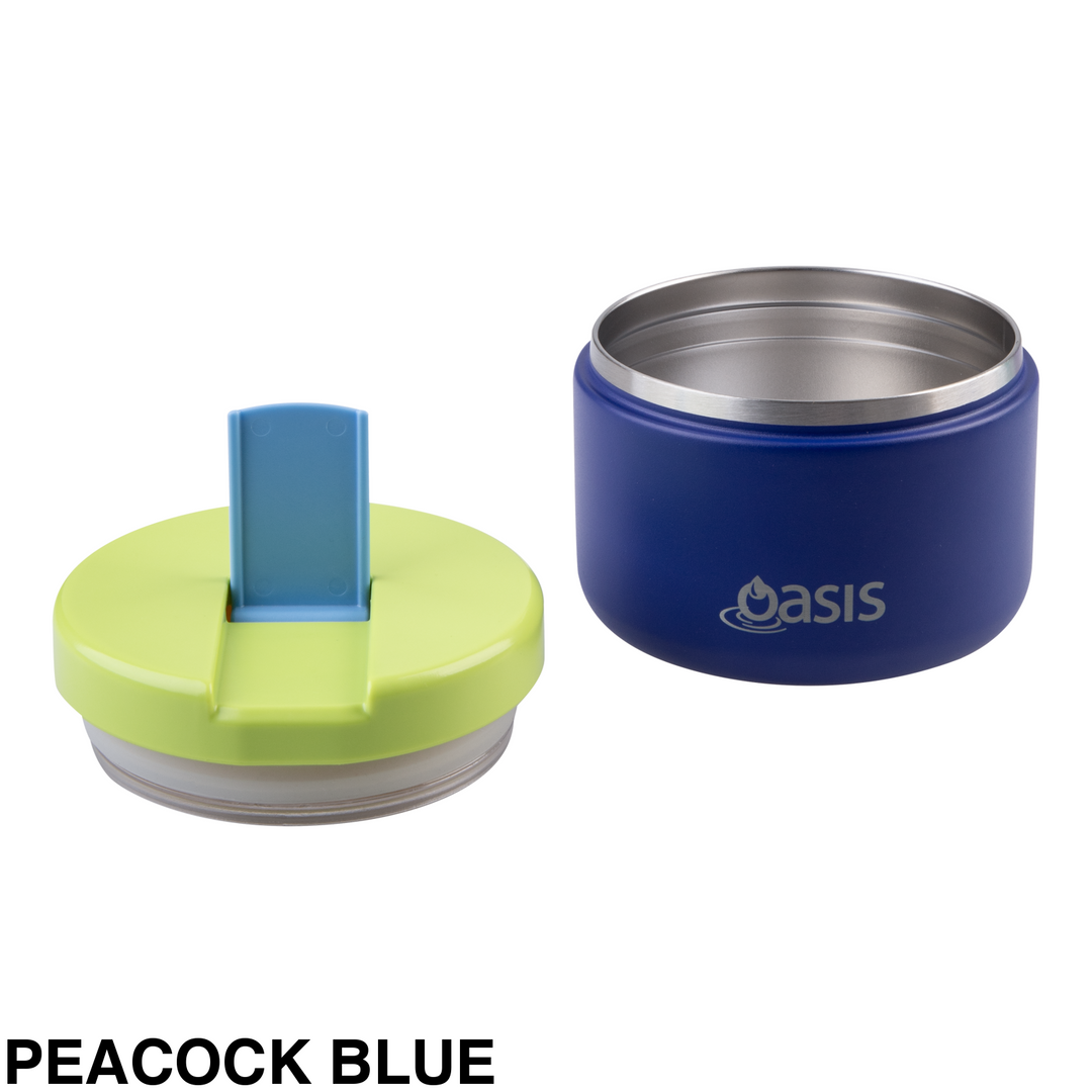 Oasis Insulated Food Flask With Quick Release Lid 300ml Peacock Blue