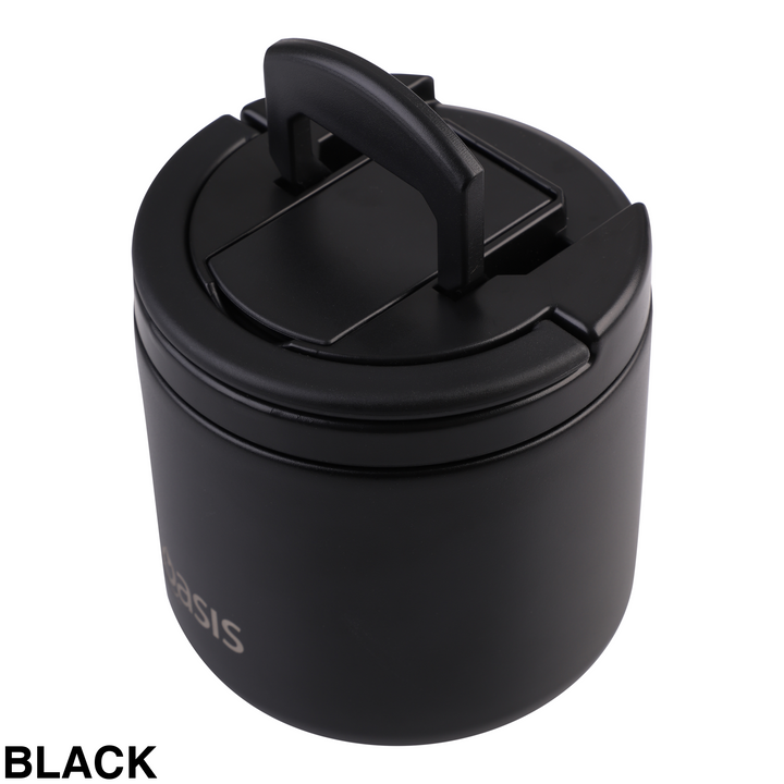 Oasis Insulated Food Flask With Quick Release Lid 550ml Black