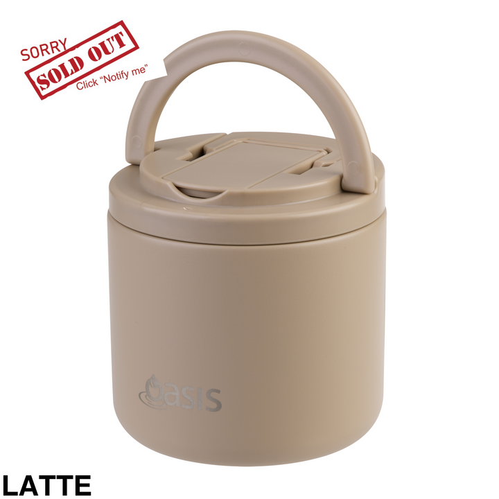 Oasis Insulated Food Flask With Quick Release Lid 550ml Latte