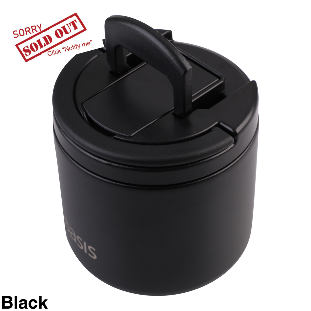 Oasis Insulated Food Flask With Quick Release Lid 550ml Black