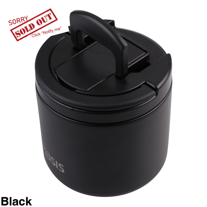 Oasis Insulated Food Flask With Quick Release Lid 550ml Black