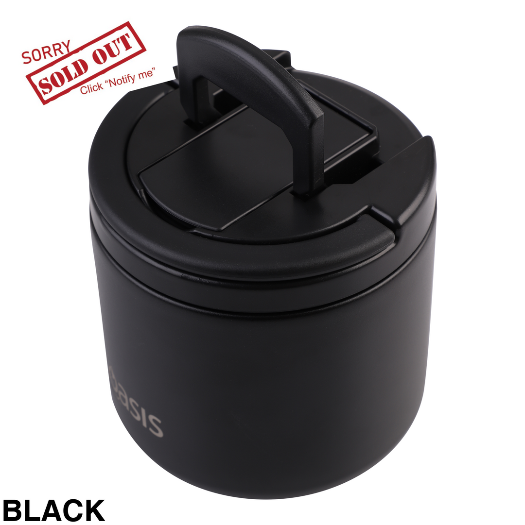 Oasis Insulated Food Flask With Quick Release Lid 550ml Black