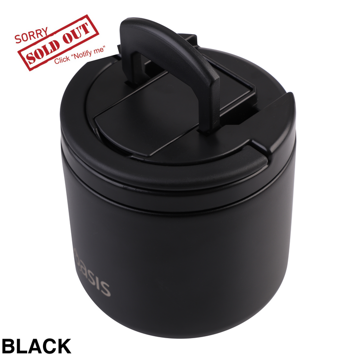Oasis Insulated Food Flask With Quick Release Lid 550ml Black