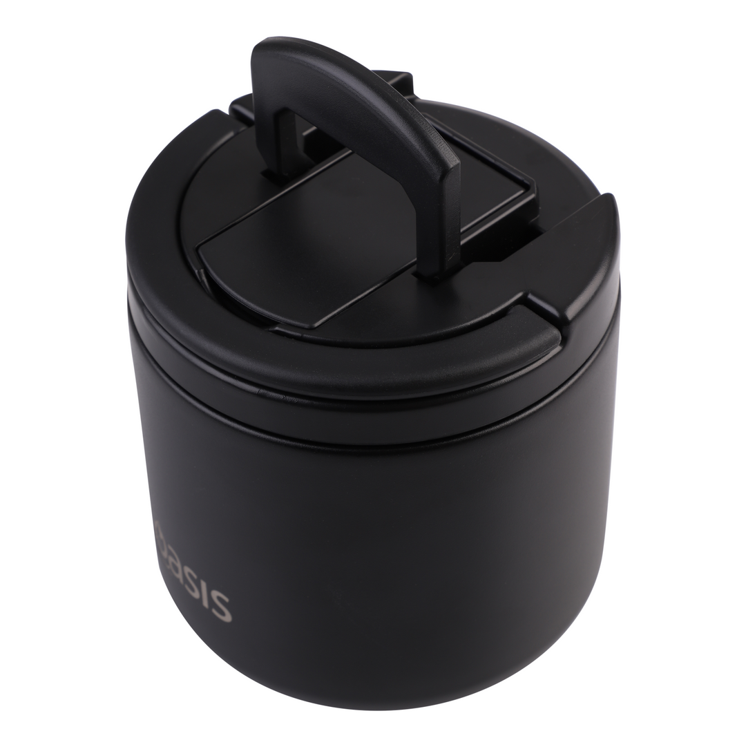 Oasis Insulated Food Flask With Quick Release Lid 550ml Black