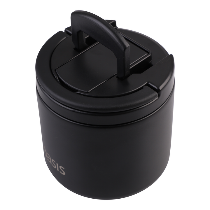 Oasis Insulated Food Flask With Quick Release Lid 550ml Black