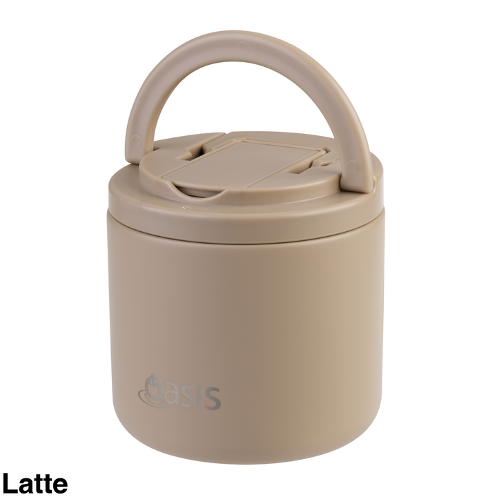 Oasis Insulated Food Flask With Quick Release Lid 550ml Latte