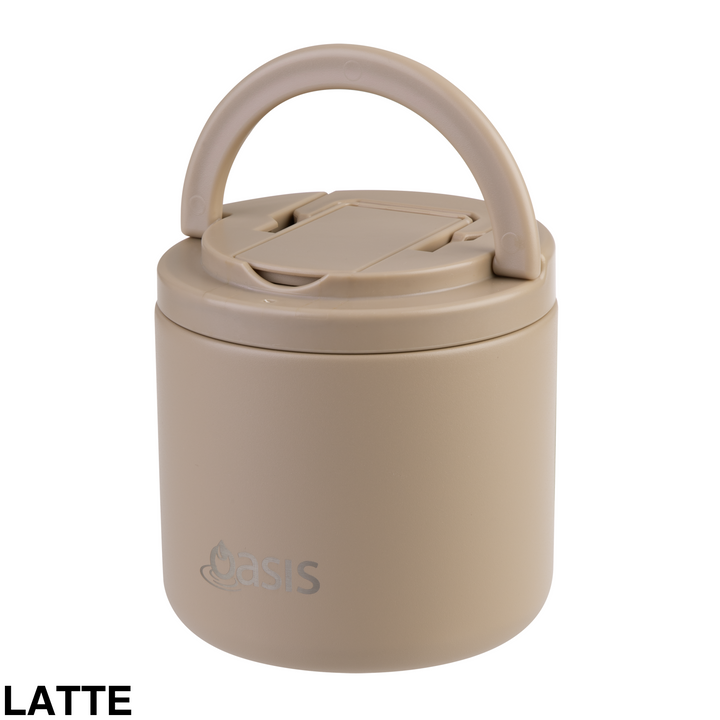 Oasis Insulated Food Flask With Quick Release Lid 550ml Latte