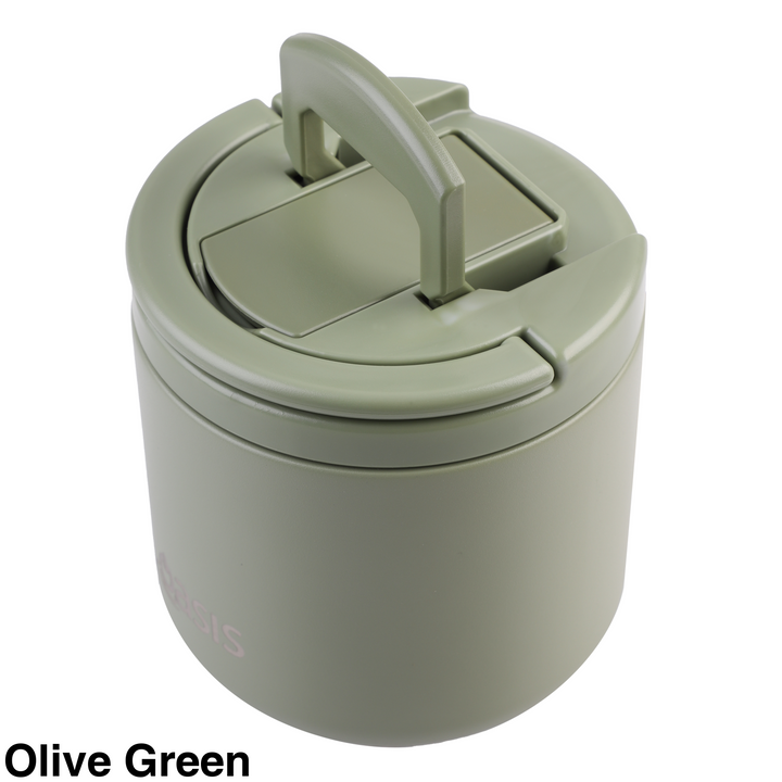 Oasis Insulated Food Flask With Quick Release Lid 550ml Olive Green