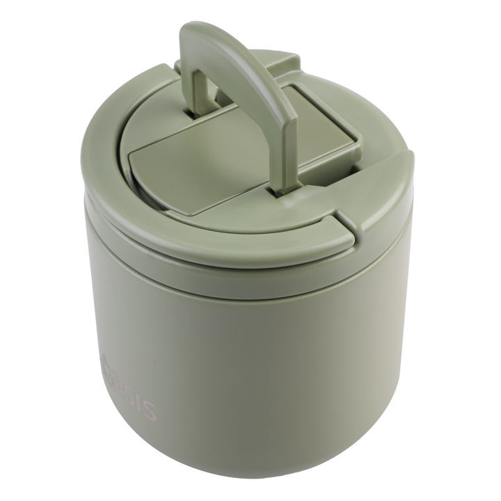 Oasis Insulated Food Flask With Quick Release Lid 550ml Olive Green
