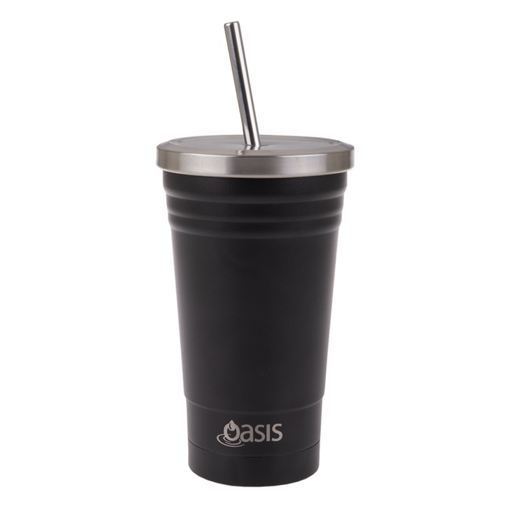 Oasis Insulated Smoothie Tumbler With Straw 500Ml Black