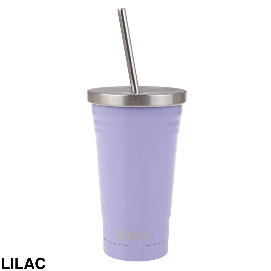 Oasis Insulated Smoothie Tumbler With Straw 500Ml Lilac