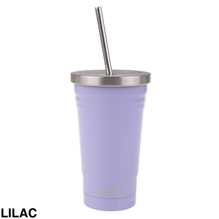 Oasis Insulated Smoothie Tumbler With Straw 500Ml Lilac