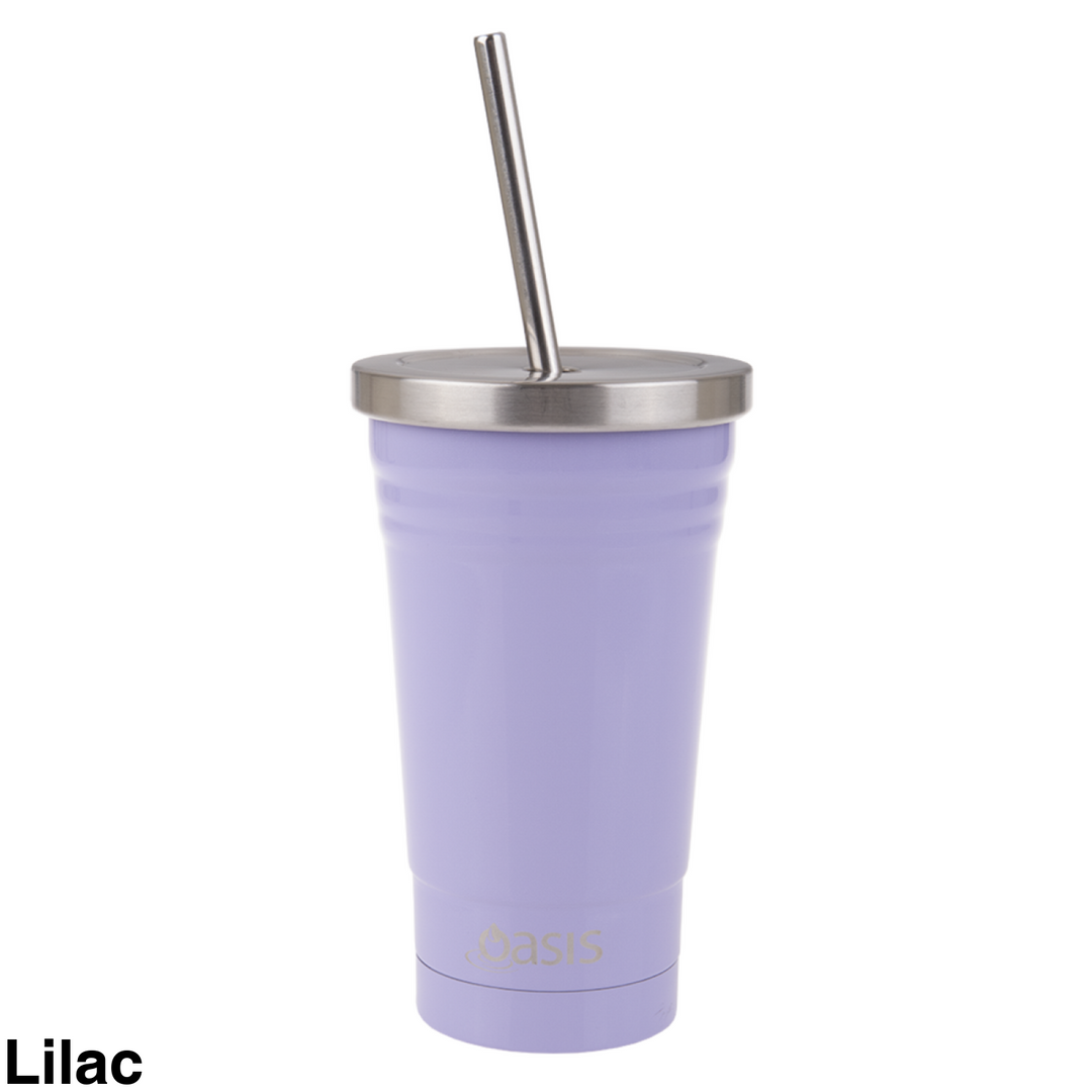 Oasis Insulated Smoothie Tumbler With Straw 500Ml Lilac
