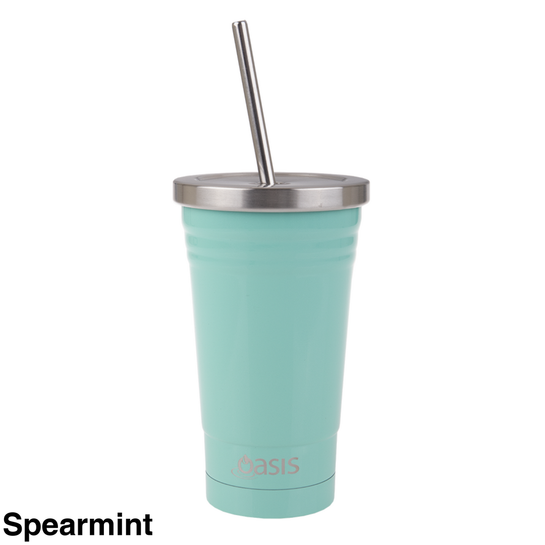 Oasis Insulated Smoothie Tumbler With Straw 500Ml Spearmint