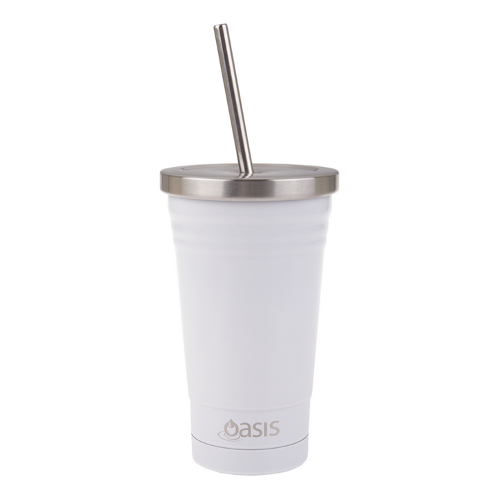 Oasis Insulated Smoothie Tumbler With Straw 500Ml White