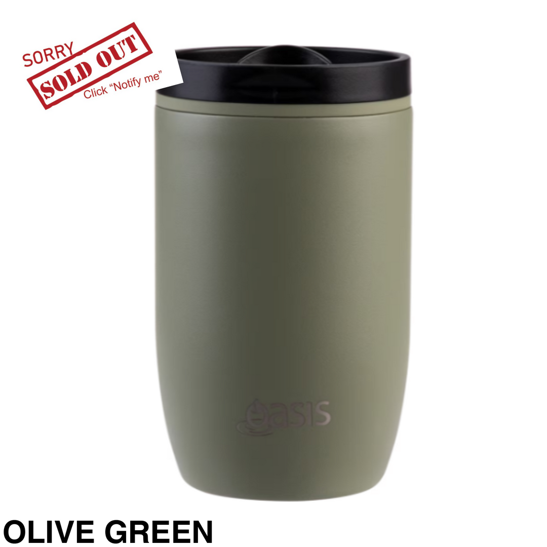 Oasis Insulated Travel Cup with Leakproof Slide Lid 300ml Olive Green