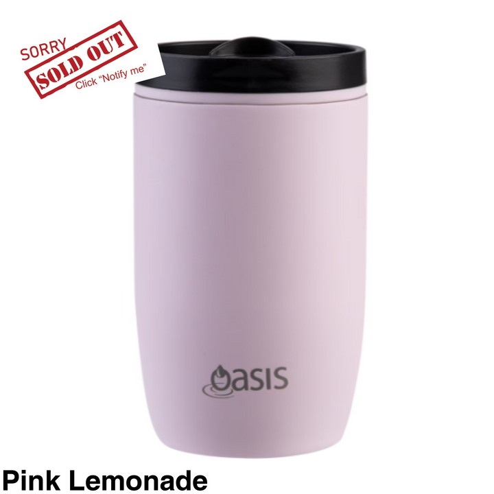 Oasis Insulated Travel Cup with Leakproof Slide Lid 300ml Pink Lemonade