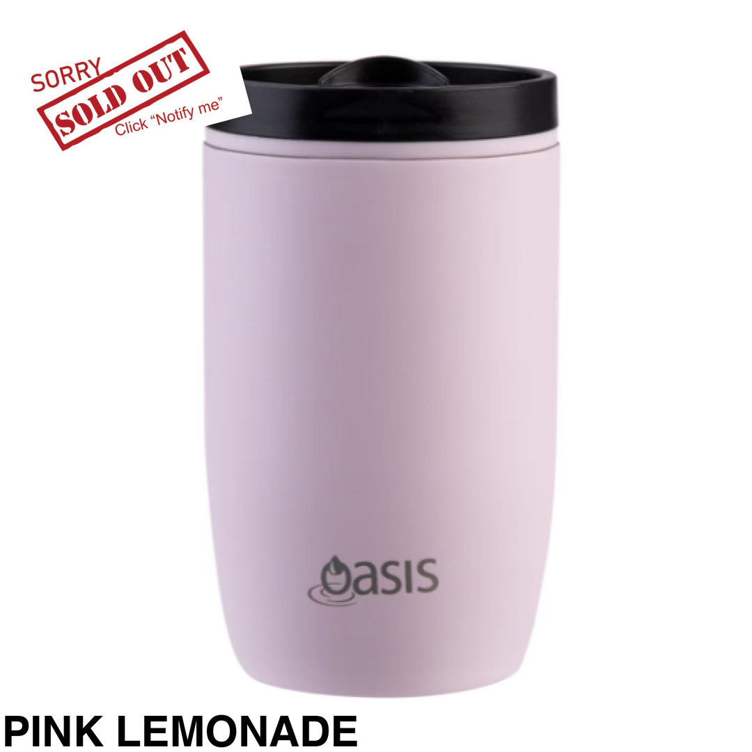 Oasis Insulated Travel Cup with Leakproof Slide Lid 300ml Pink Lemonade