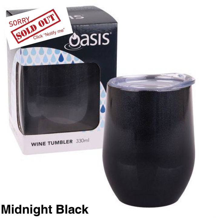Oasis Insulated Wine Tumbler 330Ml Gift Boxed Midnight Black