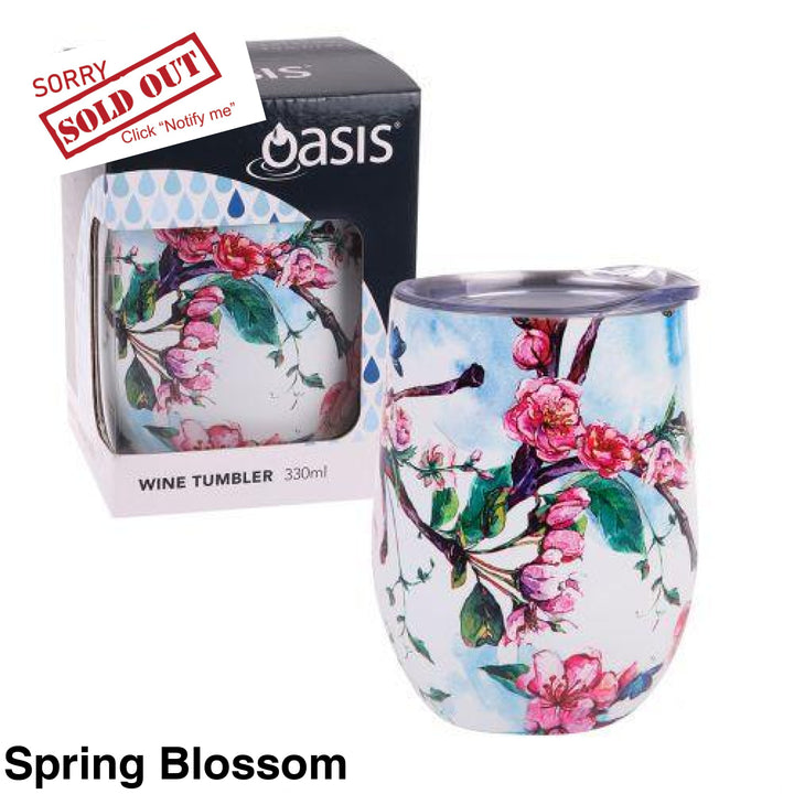 Oasis Insulated Wine Tumbler 330Ml Gift Boxed Spring Blossom