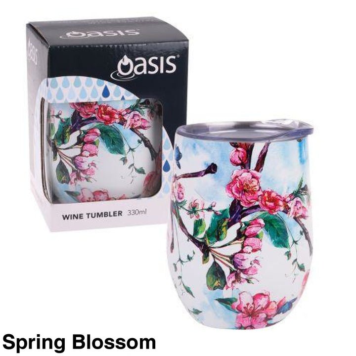 Oasis Insulated Wine Tumbler 330Ml Gift Boxed Spring Blossom