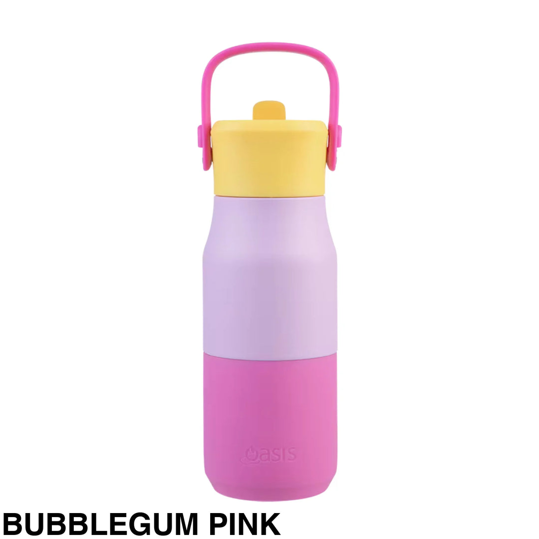 Oasis Jnr Drink Bottle with sipper 400ml Bubblegum Pink
