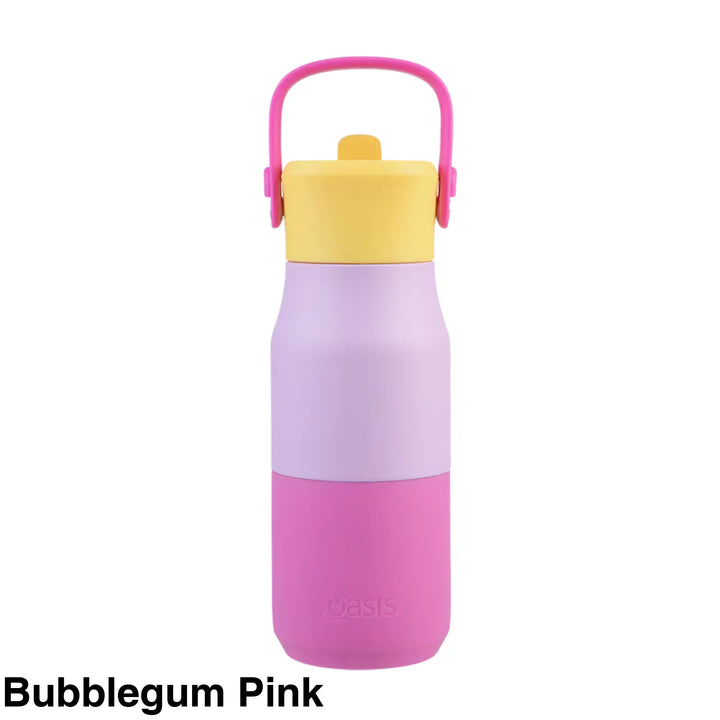 Oasis Jnr Drink Bottle with sipper 400ml Bubblegum Pink