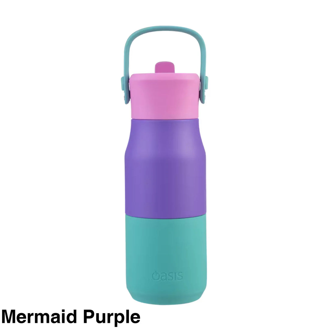 Oasis Jnr Drink Bottle with sipper 400ml Mermaid Purple