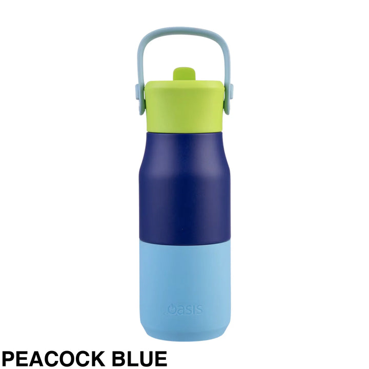 Oasis Jnr Drink Bottle with sipper 400ml Peacock Blue