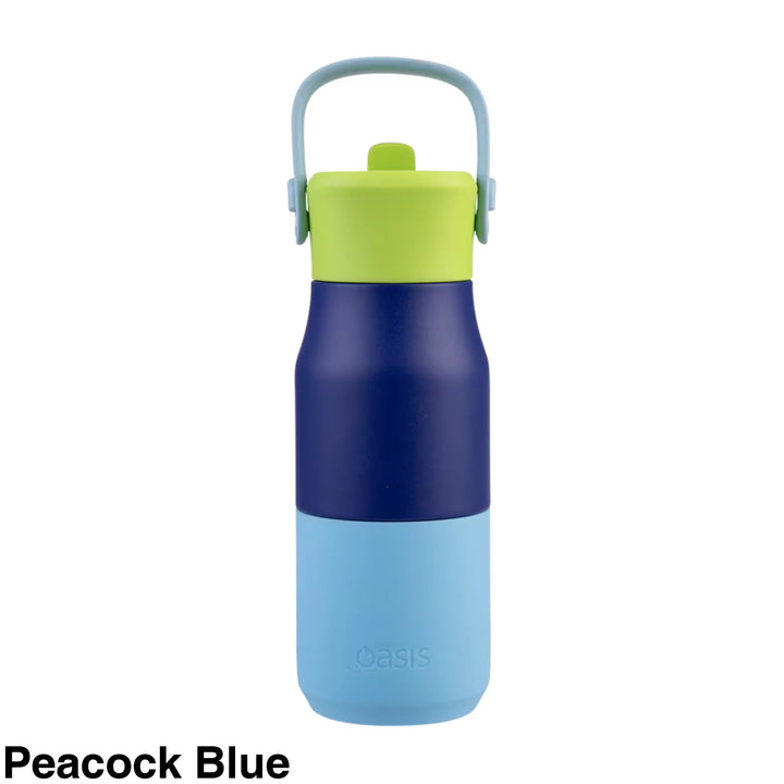 Oasis Jnr Drink Bottle with sipper 400ml Peacock Blue