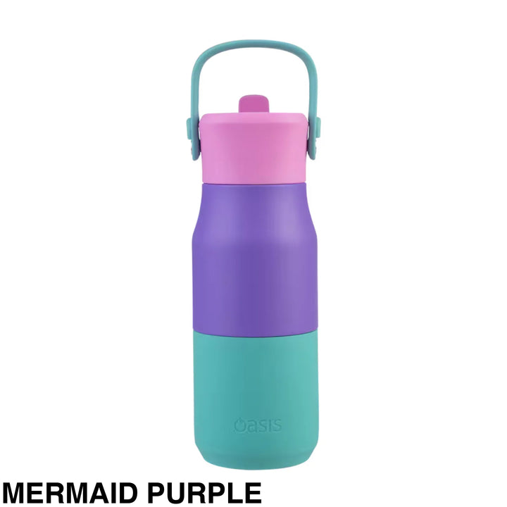 Oasis Jnr Drink Bottle with sipper 400ml Mermaid Purple