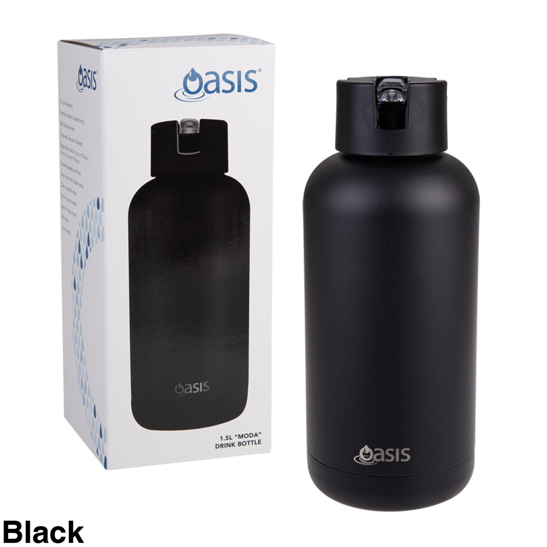 Oasis Moda Triple Insulated 1.5L Bottle Black